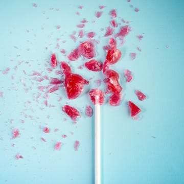 lollipop exploding, unhealthy eating concept