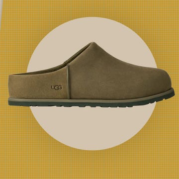 footwear display featuring a green ugg slipon shoe and model wearing it footwear display featuring a green ugg slipon shoe and model wearing it